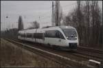 VT 643.16 im Einsatz der Niederbarnimer Eisenbahn (NEB) als NEB 78996 aus Basdorf nach Berlin-Gesundbrunnen (NVR-Nummer 9580 0643 372-5-D-PEG, Angemietet von Prignitzer Eisenbahn, Eigentum Angel