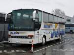 Setra S315 HDH von  MARTIN-REISEN  steht auf dem Parkplatz des Technikmuseums in Sinsheim, Mrz 2010