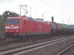 DB 185 058-5 mit einem Kesselzug (Railion Deutschland AG, gesichtet Bebra 12.06.2007).