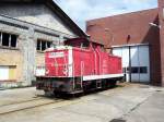 DB AutoZug 346 995-4 ist möglicherweise eine der letzten noch bei der DB AG im Einsatz befindlichen V60. Sie verrichtet ihren Dienst bei der Fa. Talgo (Berlin Warschauer Str, 05.07.2007)