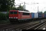 DB 155 196-9 mit Containerzug (Berlin Hirschgarten, 05.09.2008)