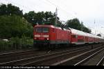 DB Regio 114 030-0 mit einem Regional-Express (ex 112 030-2, DB Regio AG - RL Nordost Cottbus, gesichtet Berlin Hirschgarten, 05.09.2008).