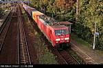 Railion 189 006-0 mit einem Containerzug von der Brcke fotografiert (Class 189-VB, gesichtet Priort 11.09.2008).