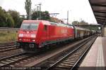 RAILION Logistics 185 275-5 mit Transwaggon-Zug (Railion Deutschland AG, gesichtet Berlin Birkenwerder 19.09.2008).