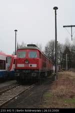 DB Schenker 233 441-5 ruht sich neben zwei RS1 der PEG aus (ex 232 441-6, gesichtet Berlin Nöldnerplatz, 28.03.2009)