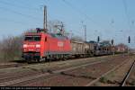 Railion 152 069-1 und einem gemischtem Güterzug nach Seddin (DB Schenker Rail Deutschland AG, ex Railion Deutschland AG, ex DB cargo AG, gesichtet Nuthetal-Saarmund 02.04.2009).