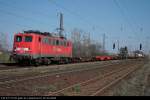 DB Schenker 140 677-6 und gemischtem Gterzug Richtung Seddin (Saarmund, 02.04.2009)    ++ 15.11.2019 bei Bender, Opladen