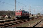 DB 218 831-6 Lz und einem Gruß an den Tf! (Priort/Wustermark, 01.04.2009).