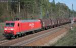 RAILION Logistics 145 001-4 mit einem gemischtem Güterzug am 14.04.2009 in Grünheide Fangschleuse.