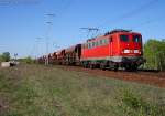 DB Schenker 140 539-8 mit Tds-Wagenzug (Berlin Wuhlheide, 21.04.2009)