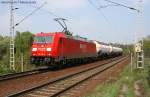 RAILION Logistics 185 245-8 mit einem Kesselzug (DB Schenker Rail Deutschland AG, gesichtet Berlin Wuhlheide 23.04.2009).