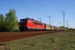 RAILION Logistics 155 187-8 mit dem PKP-Kohlezug bestehend aus Falns-Wagen in Richtung Ruhleben (Berlin Wuhlheide, 20.04.2009 - Update: 26.03.2012 in Dessau Aw mit Rahmenschaden z; 05/2012 in