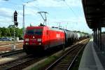 DB 185 248-2 mit Kesselwagenzug (DB Schenker Rail Deutschland AG, gesichtet Königs Wusterhausen 14.05.2009).