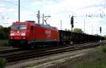 RAILION Logistics 185 255-7 mit Eanos-Wagen (DB Schenker Rail Deutschland AG, gesichtet Königs Wusterhausen, 14.05.2005).