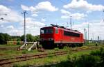 RAILION Logistics 155 187-8 abgestellt (Berlin Schöneweide, 14.05.2009 - Update: 26.03.2012 in Dessau Aw mit Rahmenschaden z; 05/2012 in Rostock-Seehafen; 10.05.2013 überstellt nach Opladen;