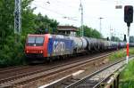 HSL Re 482 009-8 mit Kesselwagen (Angemietet von SBB cargo, Sub type CH/D, Getauft auf  Zrich-Oerlikon , gesichtet Berlin-Karow 15.06.2009)