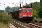 DB Schenker 155 075-5 mit Ea-Wagen Richtung Karower Kreuz.