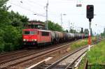 DB Schenker 155 070-6 mit Kesselwagen (Berlin Karow, 15.06.2009)    Update: 05/2015 in Rostock-Seehafen z; ++ 07.09.2015 in Opladen