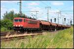 DB 155 119-1 mit Schttgut (ex 155 136-5, gesichtet Potsdam Golm, 17.06.2009 - Update: z-gestellt am 08.02.2010 - konserviert abgestellt in Stendal; 03/2013 berstellt nach Dessau zwecks neuer HU,