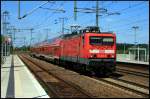 DB Regio 114 027-6 beim Umsetzen in Portsdam-Golm auf Gleis 2, 17.06.2009