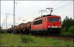 155 263-7 (ohne Logo/Beschriftung) mit Kesselwagen (Berlin Wuhlheide, 29.06.2009 - Update: 02/2012 in Rostock-Seehafen z; 21.07.2013 berfhrt nach Kln Kalk; 25.07.2013 bei Bender ++)