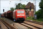 DB Cargo 152 048-5 mit einem gemischtem Gterzug (DB Schenker Rail Deutschland AG, geichtet Berlin Friedrichshagen 01.07.2009)