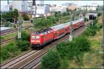 DB Regio 112 118-5 fuhr mit dem Regio RE5 durch Berlin-Moabit, 05.07.2009