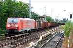 Railion 189 048-2 mit Eas-x-Wagen vom Karower Kreuz kommend (Class 189-VA, DB Schenker Rail Deutschland AG, ex Railion Deutschland AG, geischtet Berlin Karow, 13.07.2009)