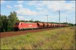 Railion 185 232-6 und Tds-Wagen Richtung Biesdorfer Kreuz (Berlin Wuhlheide, 21.07.2009)