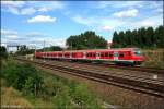 DB 144 288-9 schiebt den S-Ersatzverkehr nach Gesundbrunnen (Berlin Bornhomer Str, 31.07.2009)