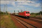 DB 185 374-6 mit Schiebewandwagen (NVR-Nummer: 91 80 6185 374-6 D-DB, DB Schenker Rail Deutschland AG, gesichtet Berlin Schnefeld, 01.08.2009)