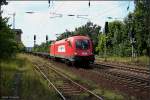 ITL 1116 236-9 mit Containertragwagen Richtung Genshagener Heide (Saarmund, 05.08.2009)