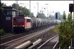 DB 155 222-3 mit einem Kesselwagenzug (Berlin Karow 16.09.2009)