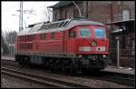 DB Schenker 233 547-9 beim Umsetzen um dann in die Abstellung zu fahren (ex 232 547-0, gesehen Wustermark-Priort 16.03.2010)