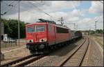 DB 155 084-7 mit einem gemischtem Gterzug Richtung Frankfurt/Oder (Erkner 25.05.2010)