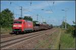 DB cargo 152 030-3 mit gemischtem Gterzug Richtung Seddin (gesehen Nuthetal-Saarmund 16.06.2010)