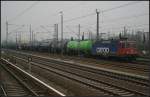 SBB Cargo Re 421 397-1 mit einem Kesselzug fhrt aus dem Rbf Moabit aus (gesehen Berlin Beusselstrae 18.02.2011)