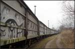 Im Rangierbahnhof stehen viele Gterwagen seit Jahren abgestellt.