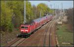 DB Regio 143 111-3 mit der RB14 nach Schnefeld Flughafen (gesehen Berlin Kreuz Genshagener Heide 10.04.2011)