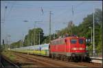 DB AutoZug 115 114-1 bringt den Lr für den Sz 13956 München am 01.06.2011 nach Berlin Wannsee.