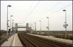 Der Bahnhof  Schkeuditz West  in Blickrichtung Halle.