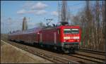 DB Regio 114 015-1 mit dem RE3 nach Elsterwerda (gesehen Berlin-Karow 19.03.2012)