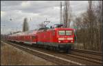 DB Regio 114 038 mit dem RE3 Richtung Elsterwerda (gesehen Berlin-Karow)