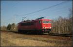 DB Schenker 155 236-3 fuhr solo am 22.03.2012 durch die Berliner Wuhlheide