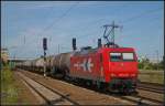 HGK 145-CL 012 / 145 090, Eigentum Ascendos Rail Leasing, mit einem Kesselzug am 23.07.2012 in Berlin Schnefeld Flughafen