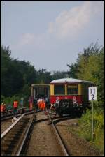 Entgleister S-Bahnzug der S-Bahn Berlin auf der Linie S25 Richtung Hennigsdorf.