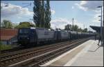 RBH 105 / 143 186-5 und RBH 123 mit einem Kesselzug am 13.09.2012 im Gegenlicht in Berlin-Karow    - Update: ++ 08.2018 bei Fa.