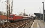 DB Fernverkehr 101 115 mit einem EC am 08.04.2013 in Berlin-Karow