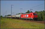 RheinCargo 2066 / 185 631 mit einem Kesselwagen-Zug am 20.06.2013 in der Berliner Wuhlheide