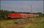 DB Regio 112 110 mit dem Leerpark des RE3 auf dem Weg in das Regio-Bw nach B.-Lichtenberg am 20.06.2013 in der Berliner Wuhlheide